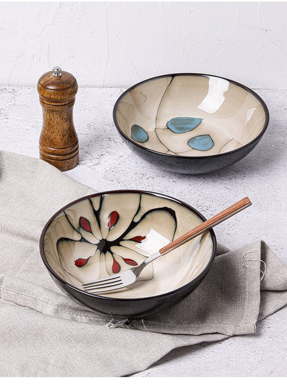 Hand-painted floral and nature ceramic bowls - 19.5-22 cm (approx. 7.67-8.66") - Premium  - Just €45.95! Shop now at San Rocco Italia