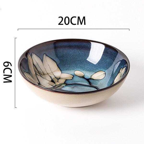 Hand-painted floral and nature ceramic bowls - 19.5-22 cm (approx. 7.67-8.66") - Premium  - Shop now at San Rocco Italia