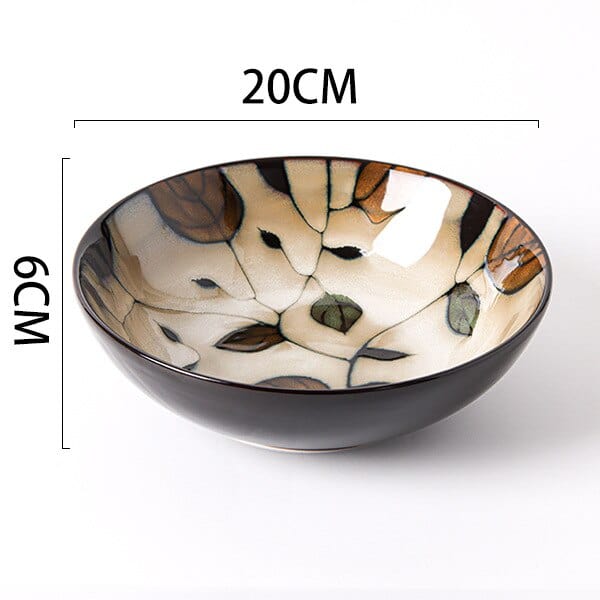 Hand-painted floral and nature ceramic bowls - 19.5-22 cm (approx. 7.67-8.66") - Premium  - Shop now at San Rocco Italia