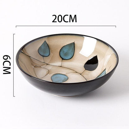 Hand-painted floral and nature ceramic bowls - 19.5-22 cm (approx. 7.67-8.66") - Premium  - Shop now at San Rocco Italia