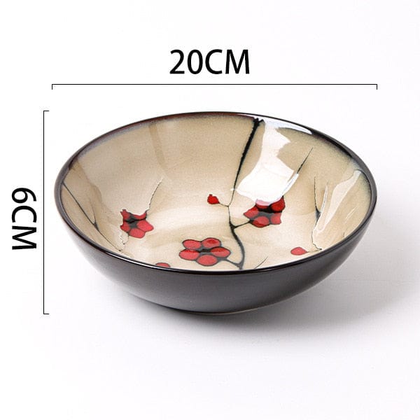 Hand-painted floral and nature ceramic bowls - 19.5-22 cm (approx. 7.67-8.66") - Premium  - Shop now at San Rocco Italia