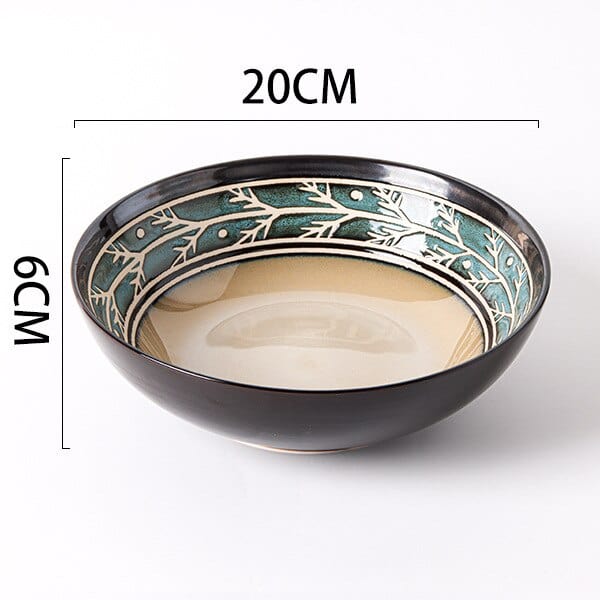 Hand-painted floral and nature ceramic bowls - 19.5-22 cm (approx. 7.67-8.66") - Premium  - Shop now at San Rocco Italia