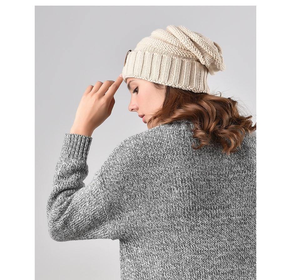 Winter Knitted Slouchy Beanie Hat - Premium Hat - Shop now at San Rocco Italia