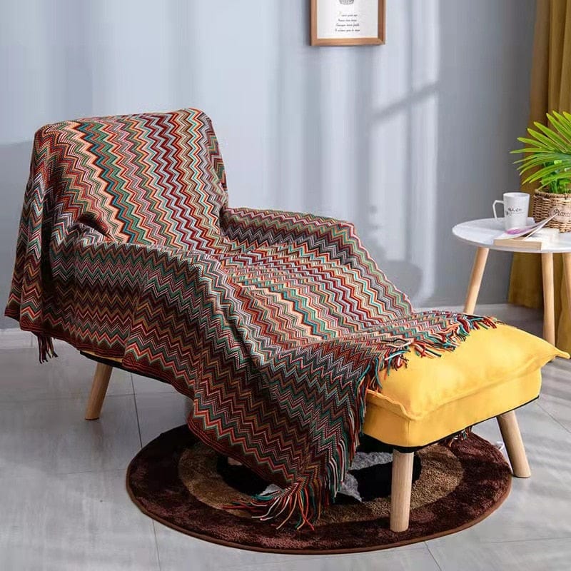 Soft Zig Zag Throw Blanket with Tassels - Premium Home - Just €49.95! Shop now at San Rocco Italia