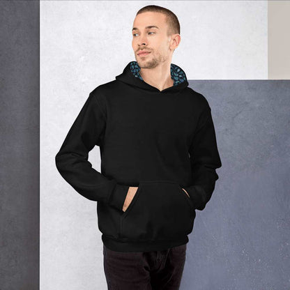 Black Pullover Hoodie with Paisley Hood Lining - Premium hoodies - Just €89.95! Shop now at San Rocco Italia