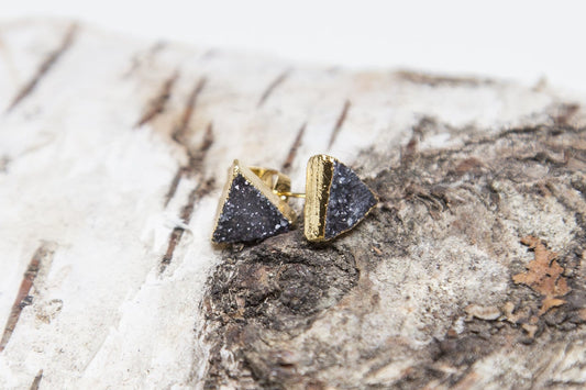 Black triangle druzy earrings - Premium Jewelry & Accessories - Earrings - Just €29.95! Shop now at San Rocco Italia