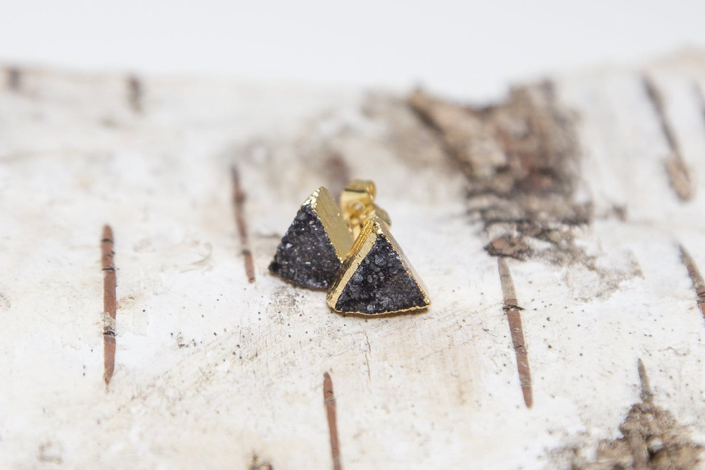 Black triangle druzy earrings - Premium Jewelry & Accessories - Earrings - Shop now at San Rocco Italia