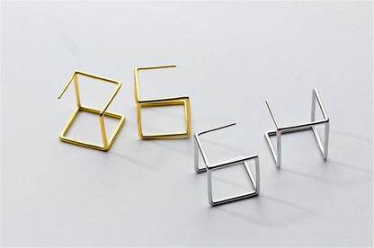 Geometric Box Earrings | Silver 925 - Premium Jewelry & Accessories - Earrings - Just €26.95! Shop now at San Rocco Italia