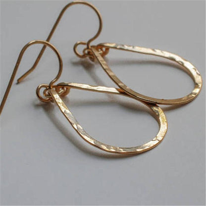 Gold Filled and Sterling Silver Handmade Hammered Teardrop Hoop Earrings - Premium Jewelry & Accessories - Earrings - Just €35.95! Shop now at San Rocco Italia