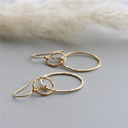Handmade Hammered Double Circle Gold Earrings | 14K Gold Filled -  www.sanroccoitalia.it - Jewelry & Accessories - Earrings