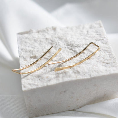 Handmade Hammered Ear Climber Earrings | 14K Gold Filled or Sterling Silver - Premium Jewelry & Accessories - Earrings - Shop now at San Rocco Italia