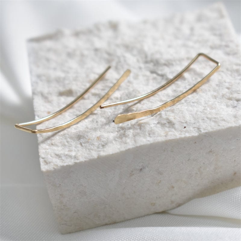 Handmade Hammered Ear Climber Earrings | 14K Gold Filled or Sterling Silver - Premium Jewelry & Accessories - Earrings - Shop now at San Rocco Italia