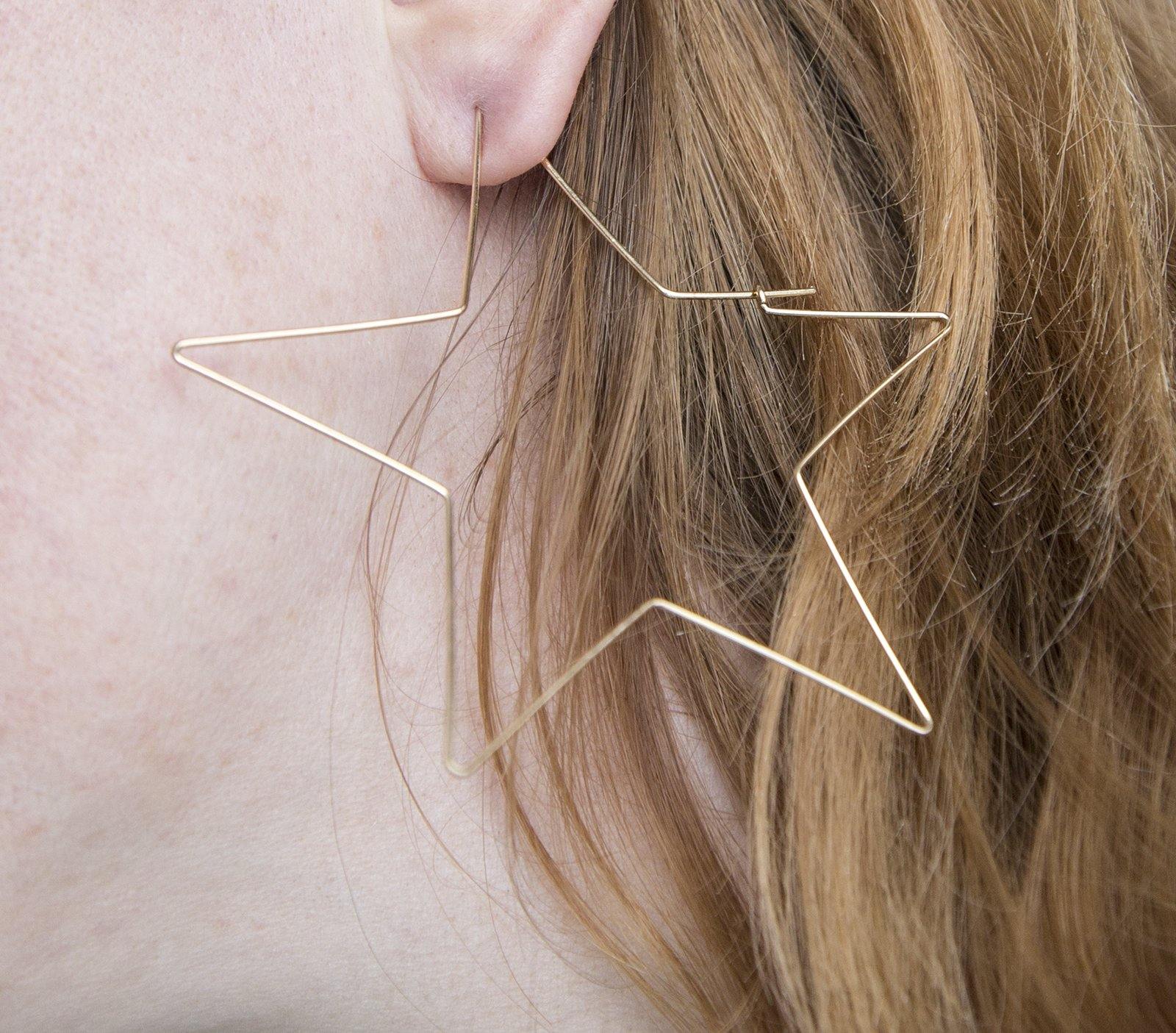 Large star hoop earrings - Premium Jewelry & Accessories - Earrings - Shop now at San Rocco Italia