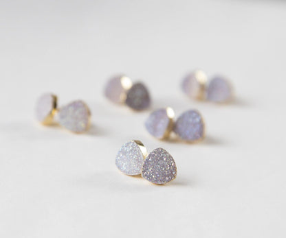 Small white druzy gold plated earrings - Premium Jewelry & Accessories - Earrings - Just €27.95! Shop now at San Rocco Italia