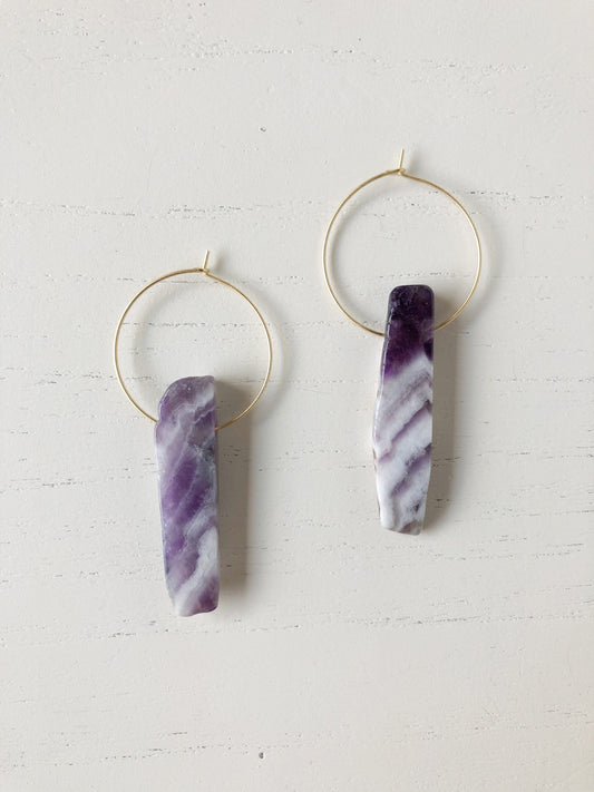 The Henley Amethyst Hoop Earrings - Premium Jewelry & Accessories - Earrings - Just €79.95! Shop now at San Rocco Italia