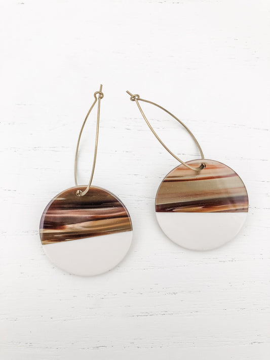 The Maddy Roundies Tan Earrings - Premium Jewelry & Accessories - Earrings - Shop now at San Rocco Italia