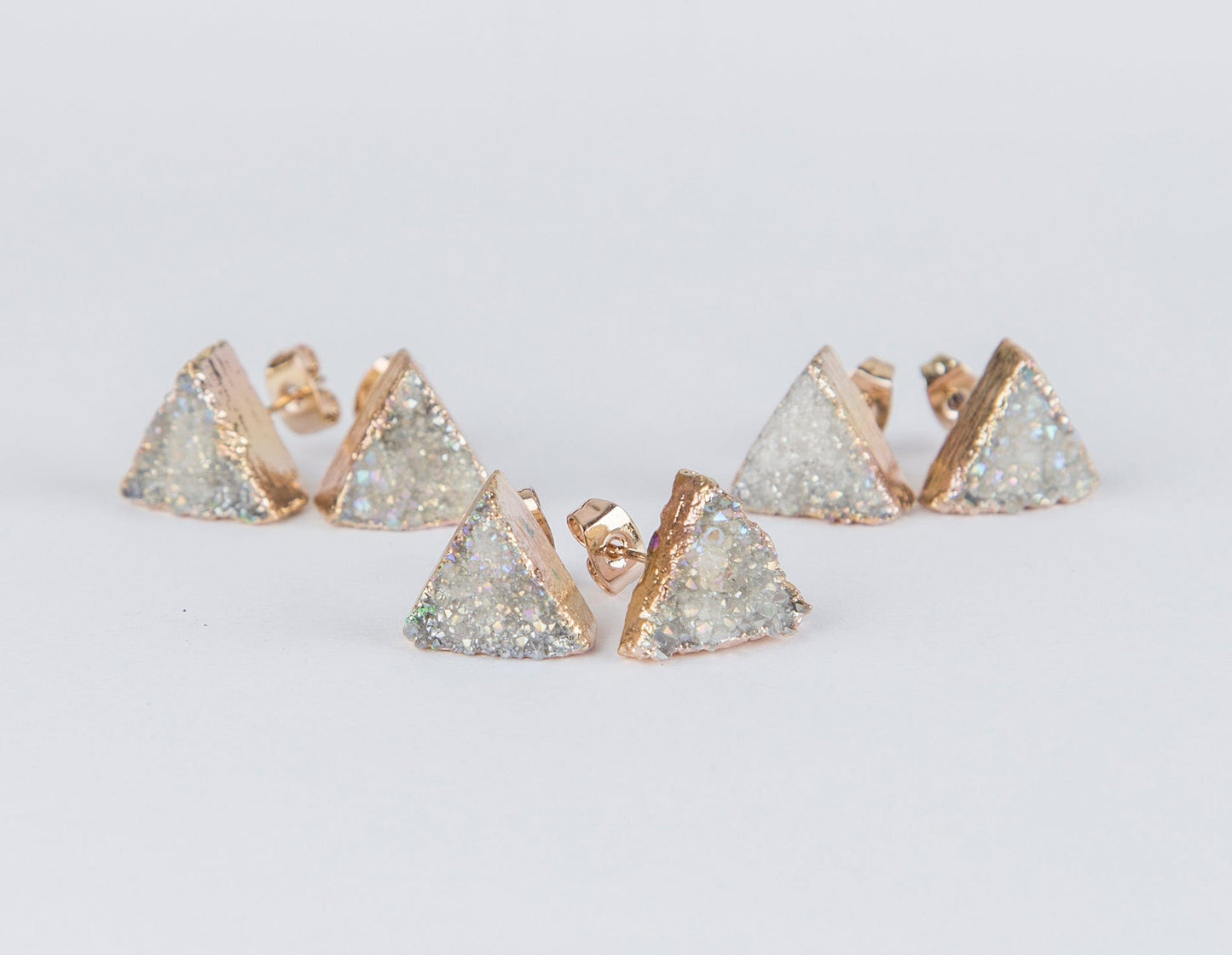 White triangle druzy earrings - Premium Jewelry & Accessories - Earrings - Just €29.95! Shop now at San Rocco Italia