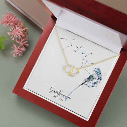 Everlasting Love Necklace - Solid 10k Gold Pendant with Real Diamonds with Choice of Message Card (Customizable text) - Premium Jewelry & Accessories - Necklaces - Shop now at San Rocco Italia
