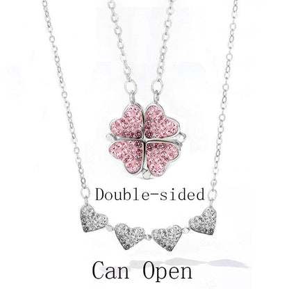 Magic Lucky Four Leaf Clover Necklace - Double-Sided - Jewelry & Accessories - Necklaces - San Rocco Italia