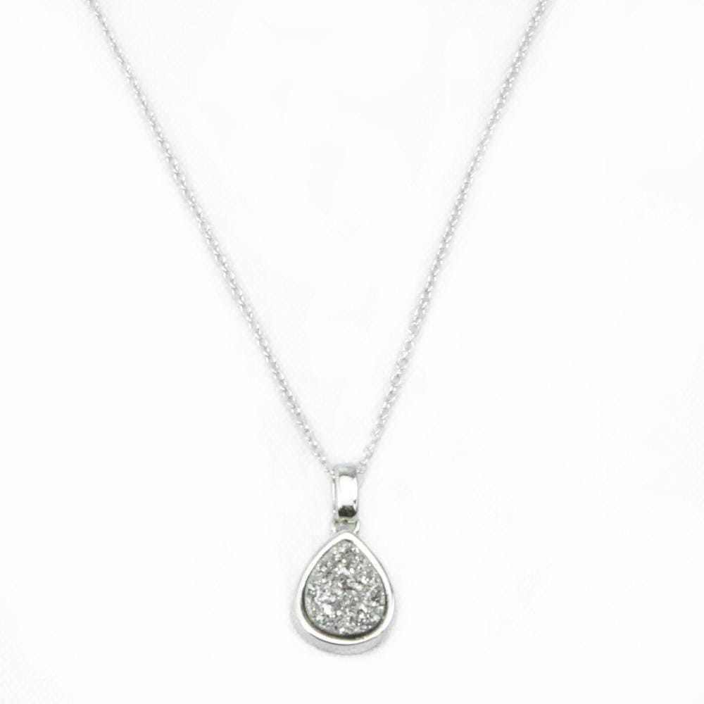 Emma Teardrop Pendant Necklace in Silver - Premium Jewelry & Accessories - Necklaces & Pendants - Shop now at San Rocco Italia