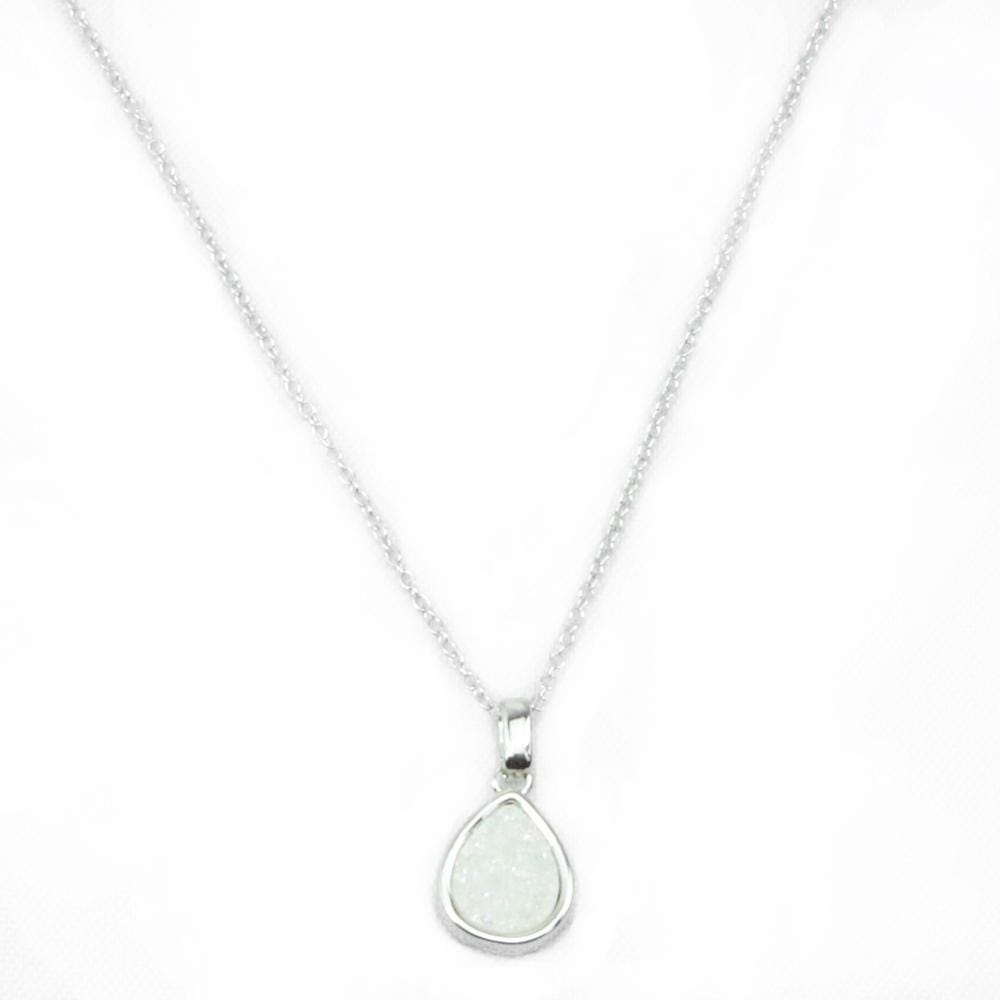 Emma Teardrop Pendant Necklace in Silver - Premium Jewelry & Accessories - Necklaces & Pendants - Shop now at San Rocco Italia
