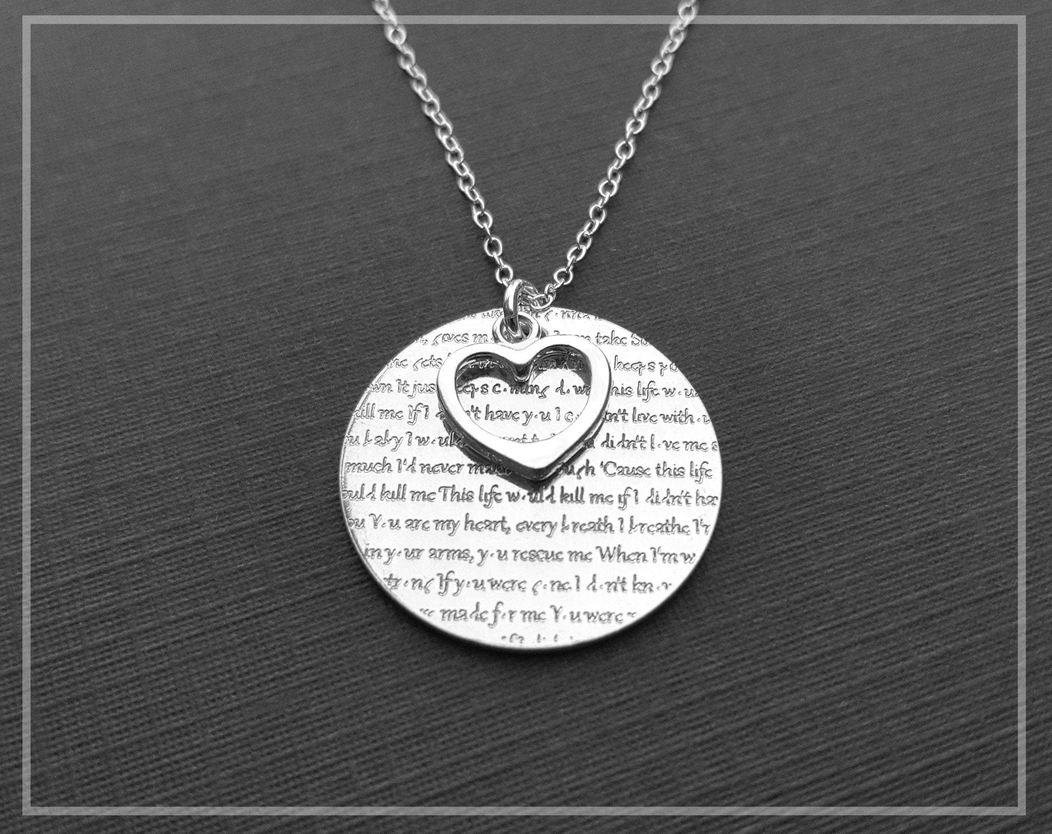 san rocco italia jewelry accessories necklaces pendants words of love necklace engraved with the song or poem of your choice 15035055833169