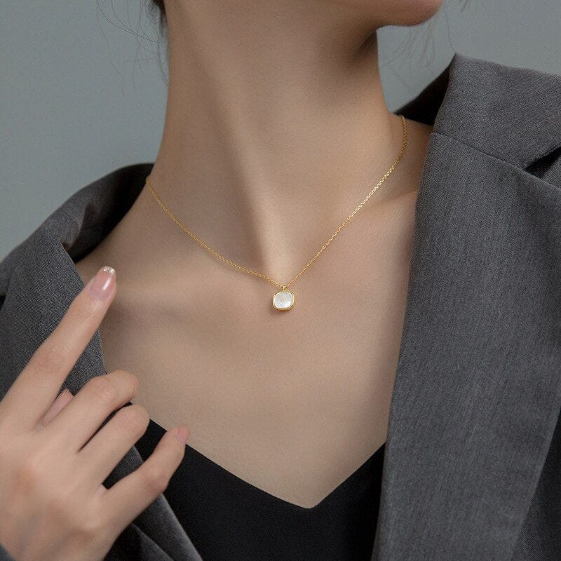 Square Shell Pendant Necklace - Premium Jewelry & Accessories - Necklaces - Just €39.95! Shop now at San Rocco Italia