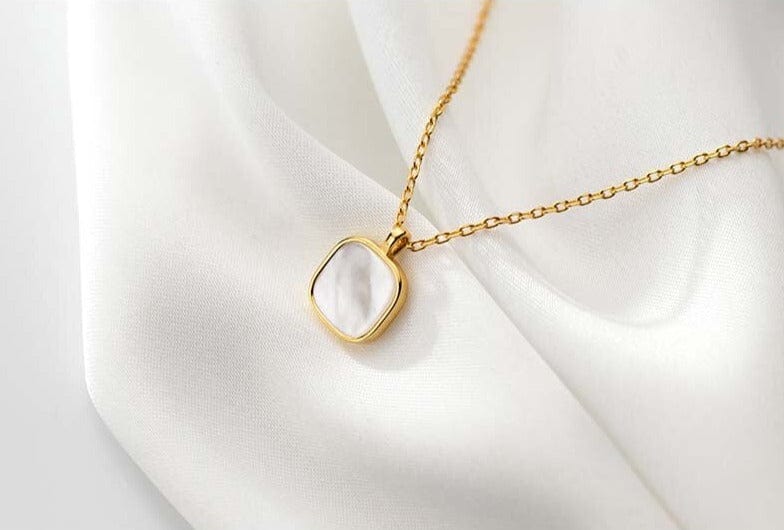 Square Shell Pendant Necklace - Premium Jewelry & Accessories - Necklaces - Shop now at San Rocco Italia
