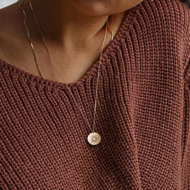 Sunbeam Coin Necklace | 14K Gold Filled - Premium Jewelry & Accessories - Necklaces - Shop now at San Rocco Italia