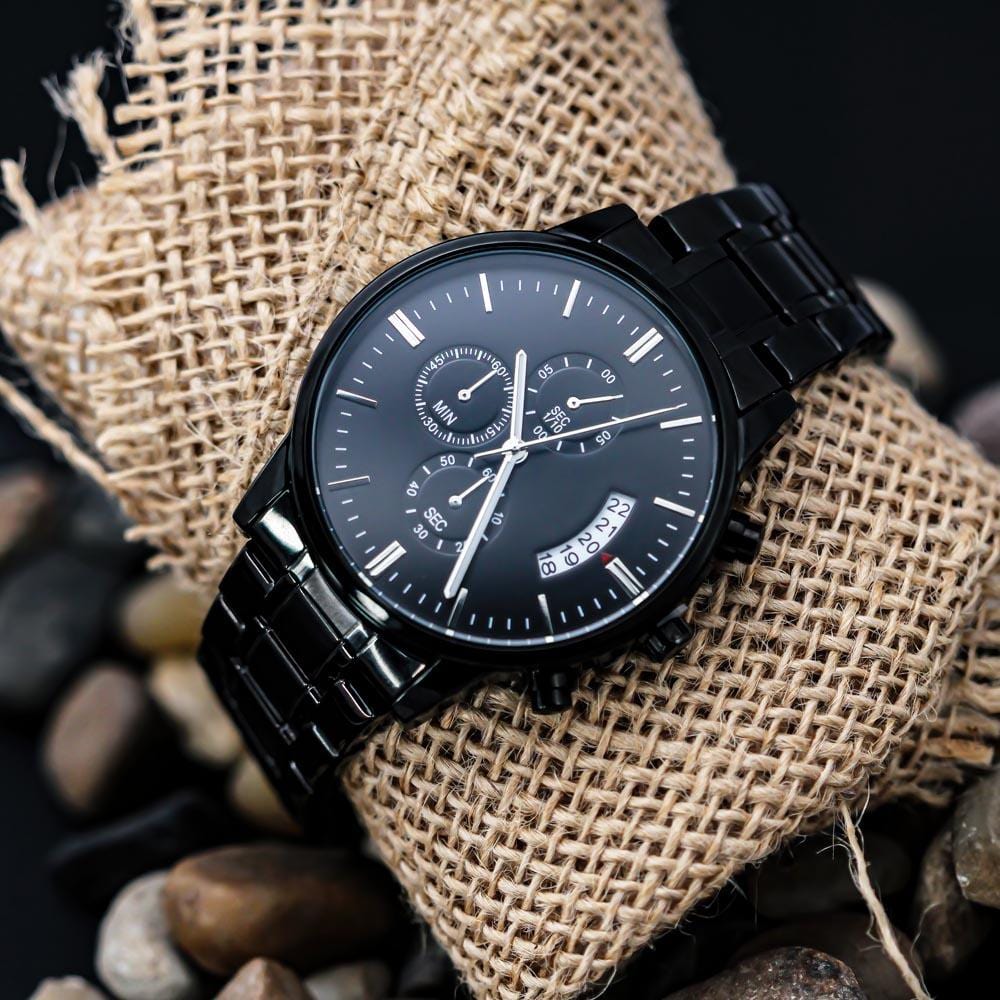 Customized Black Chronograph Watch - Premium Jewelry - Shop now at San Rocco Italia