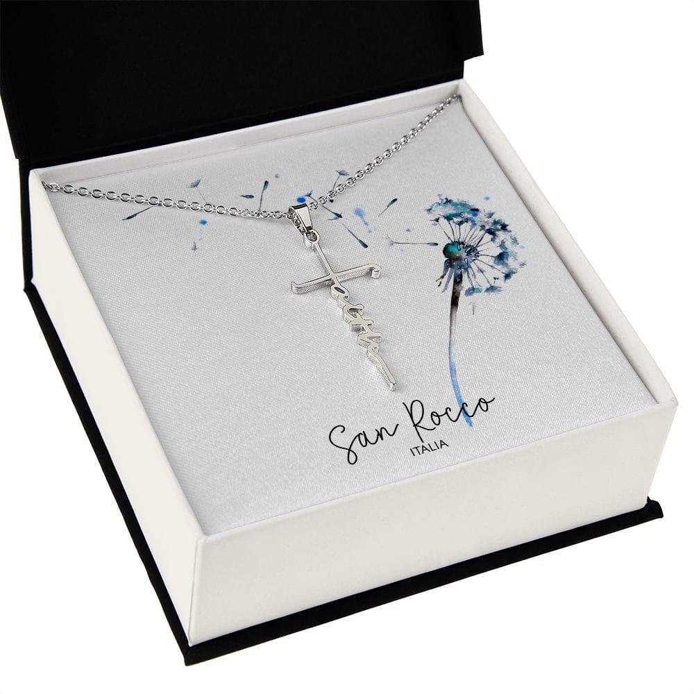 Faith Cross Necklace | 14K White Gold Finish - Premium Jewelry - Shop now at San Rocco Italia