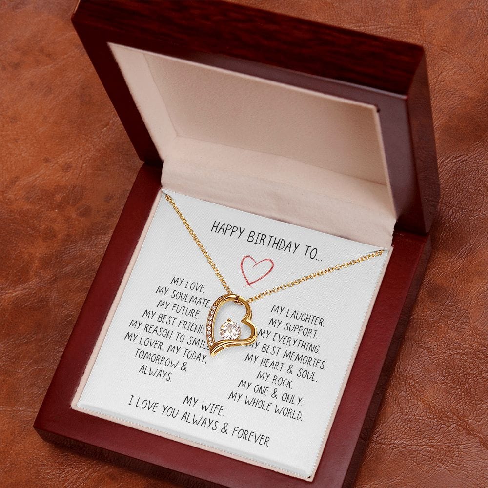 Happy Birthday to my Wife Forever Love Heart Necklace - Premium Jewelry - Shop now at San Rocco Italia