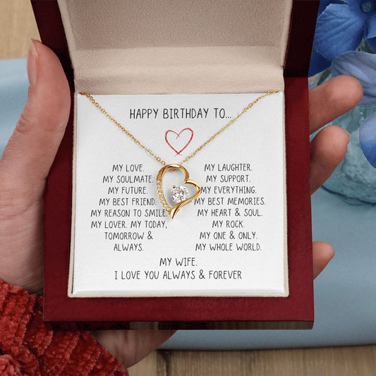 Happy Birthday to my Wife Forever Love Heart Necklace - Jewelry - San Rocco Italia