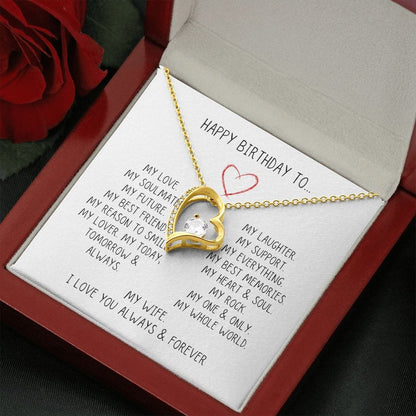 Happy Birthday to my Wife Forever Love Heart Necklace - Premium Jewelry - Shop now at San Rocco Italia