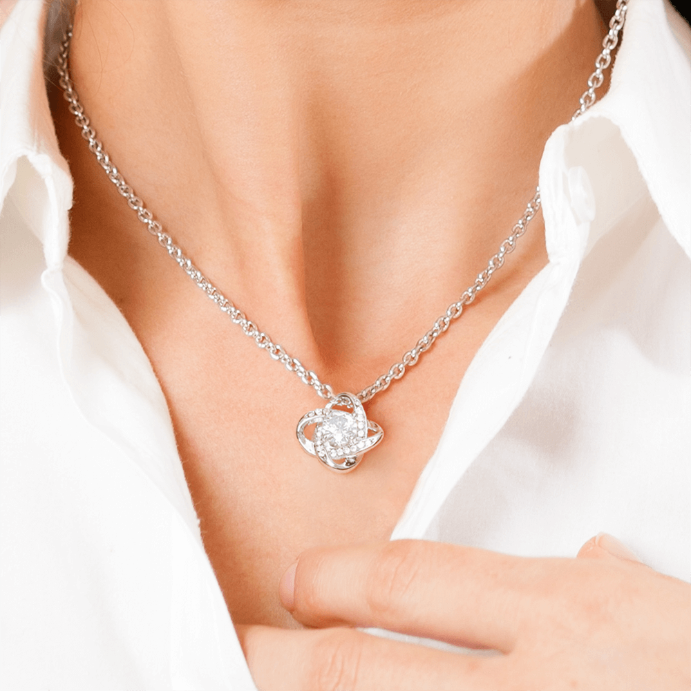 Happy Valentine's Day to my Better Half Love Knot Necklace (18K Yellow and 14K White Gold Finish Options) - Jewelry - San Rocco Italia