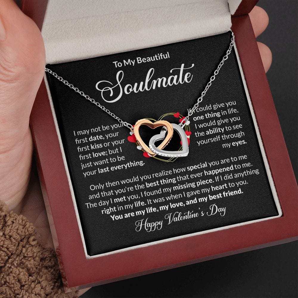 Happy Valentine's Day to my Soulmate Interlocking Hearts Necklace - Jewelry - San Rocco Italia