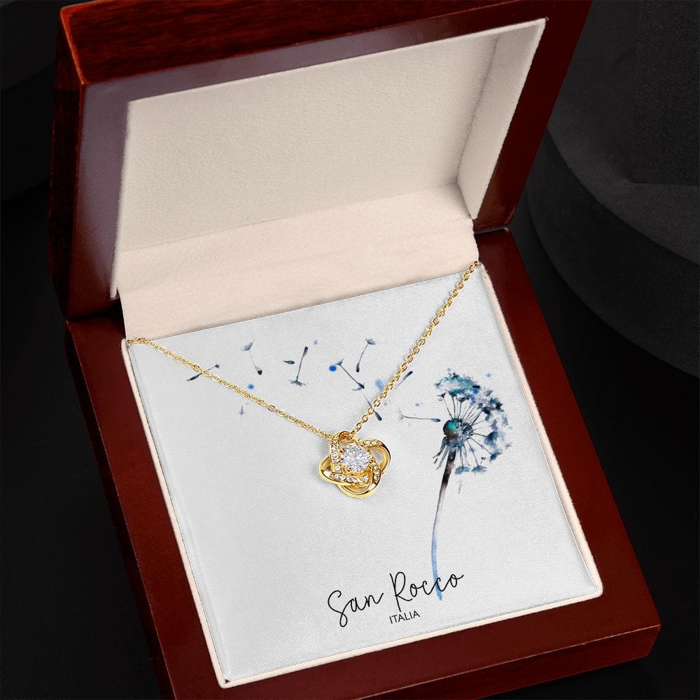 Love Knot Necklace (18K Yellow and 14K White Gold Finish Options) - Premium Jewelry - Shop now at San Rocco Italia