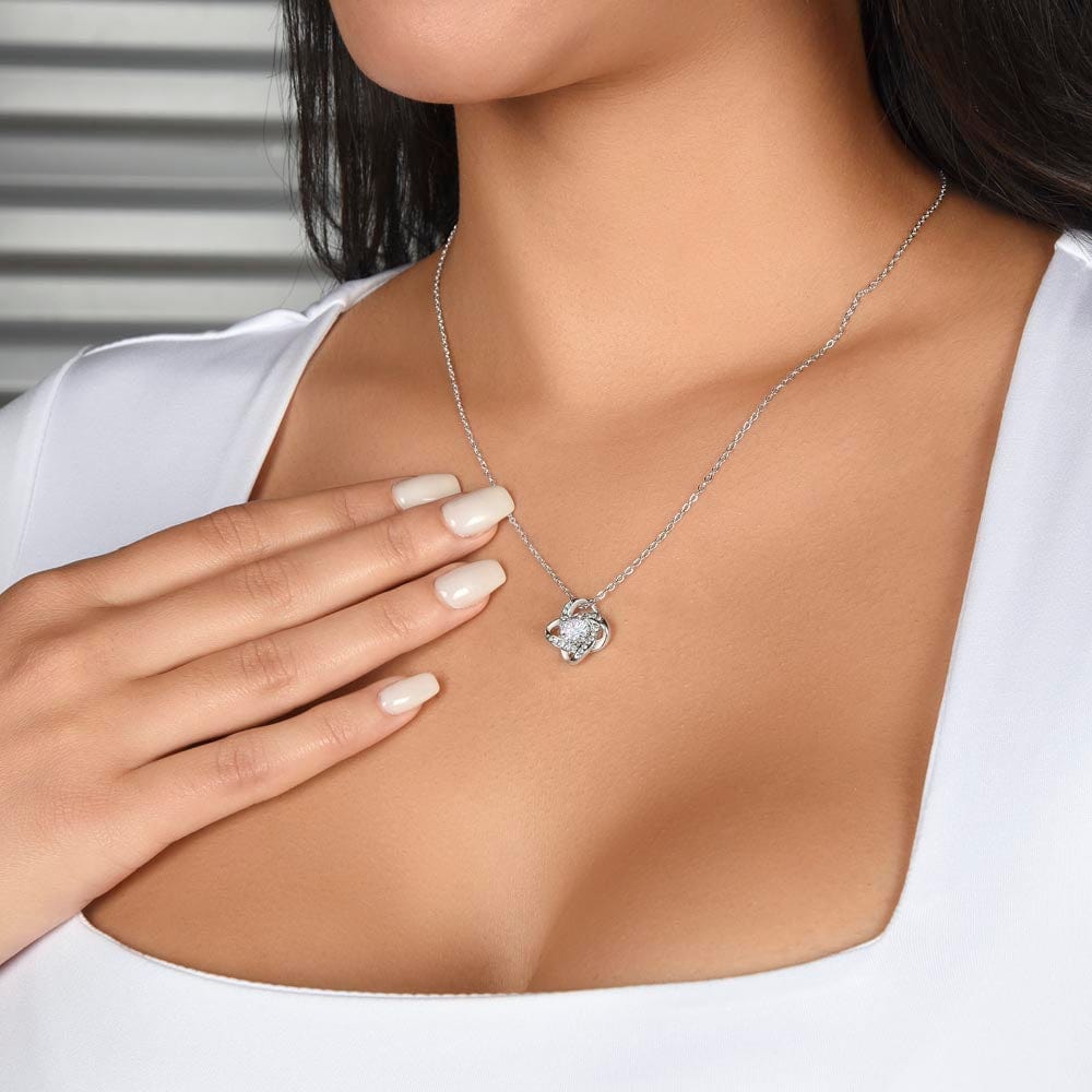 Love Knot Necklace (18K Yellow and 14K White Gold Finish Options) - Premium Jewelry - Shop now at San Rocco Italia
