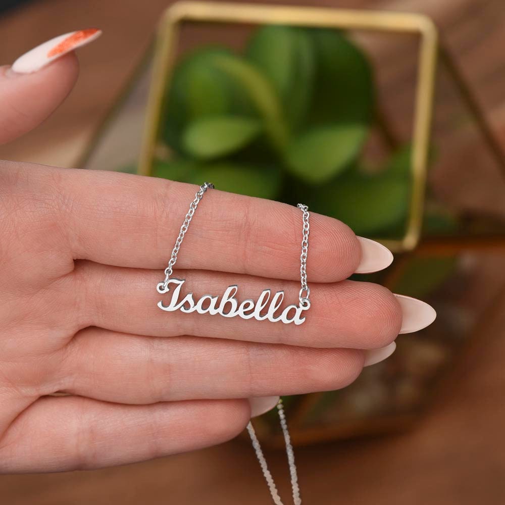 Necklace with store personalized message