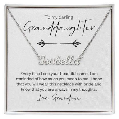 To my Darling Granddaughter Custom Name Necklace | Personalizable Message Card - Premium Jewelry & Accessories - Necklaces - Shop now at San Rocco Italia