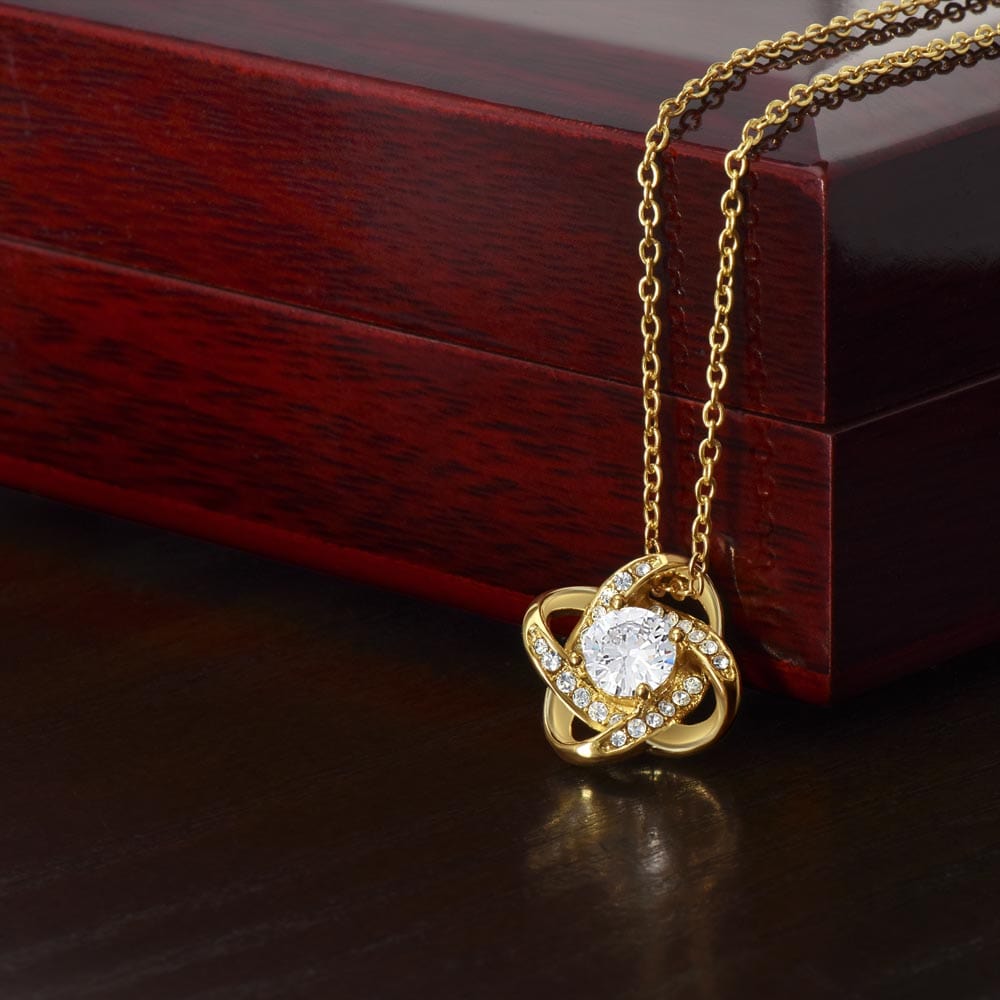 To my Soulmate Love Knot Necklace (18K Yellow Gold and 14K White Gold Finish Options) - Premium Jewelry - Shop now at San Rocco Italia