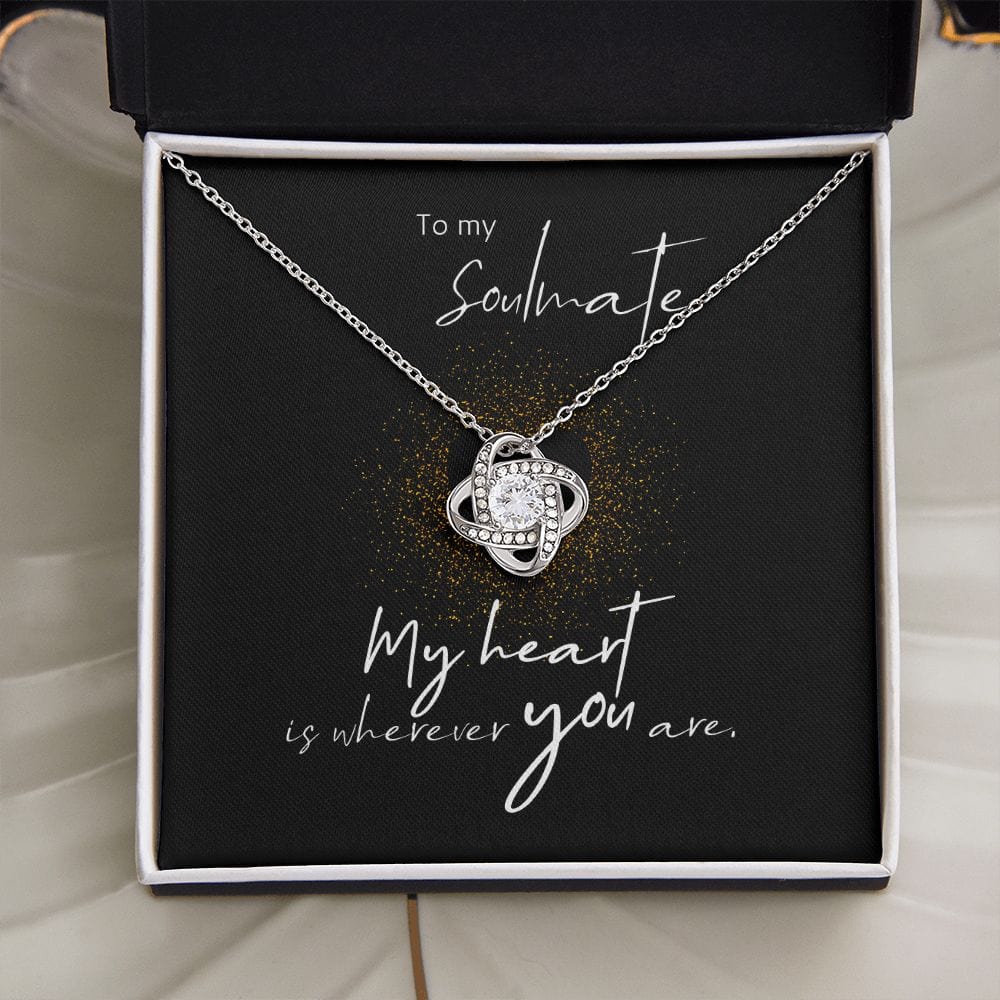 To my Soulmate Love Knot Necklace (18K Yellow Gold and 14K White Gold Finish Options) - Premium Jewelry - Shop now at San Rocco Italia