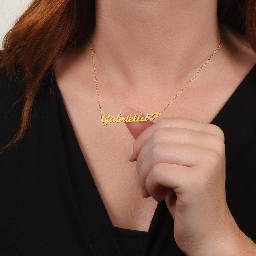 To the World's Best Mom Name Necklace with Heart with Personalizable Message Card - Premium Jewelry - Shop now at San Rocco Italia