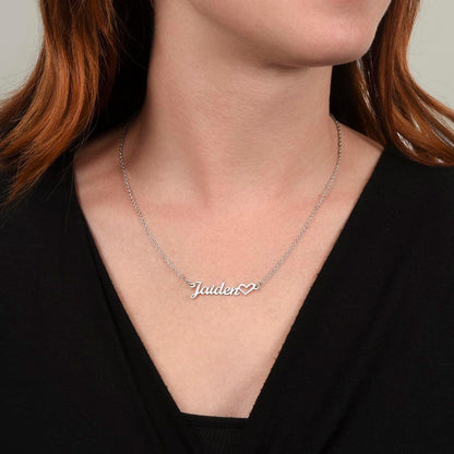 To the World's Best Mom Name Necklace with Heart with Personalizable Message Card - Jewelry - San Rocco Italia