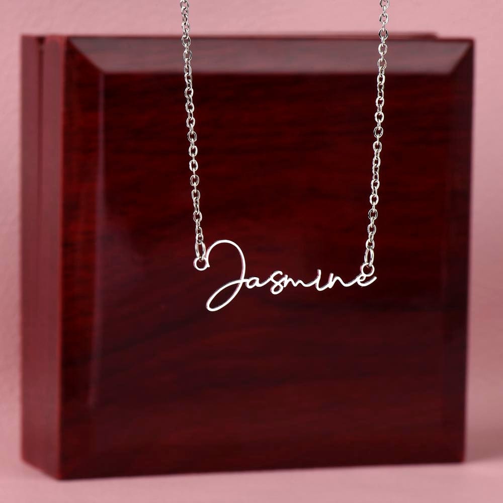 To the World's Best Mom Signature Name Necklace with Personalizable Message Card - Premium Jewelry - Shop now at San Rocco Italia