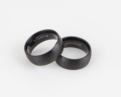 Wide Black Brushed Black Titanium Ring for Men | Free engraving - Premium Jewelry & Watches - Just €42.95! Shop now at San Rocco Italia