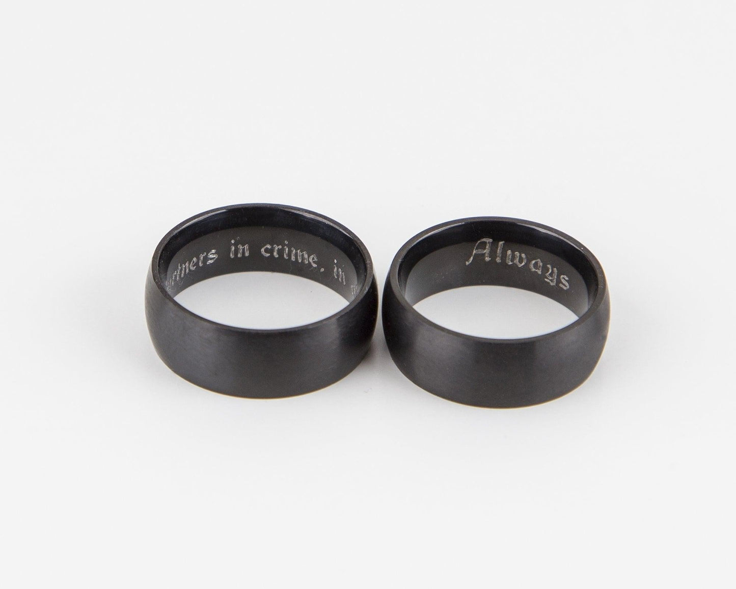 Wide Black Brushed Black Titanium Ring for Men | Free engraving - Premium Jewelry & Watches - Shop now at San Rocco Italia