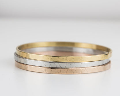 Personalised Gold, Rose Gold Finished Steel Bangle - Free Engraving - Premium Jewelry & Watches - Shop now at San Rocco Italia