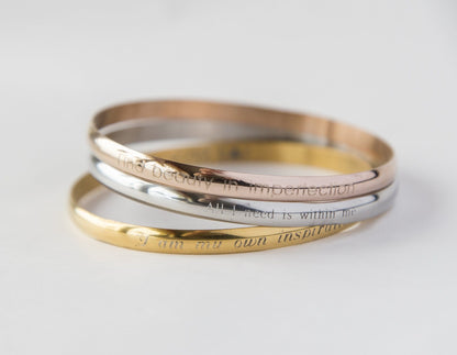 Personalised Gold, Rose Gold Finished Steel Bangle - Free Engraving - Premium Jewelry & Watches - Just €42.95! Shop now at San Rocco Italia