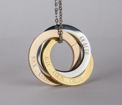 Personalised Russian Rings Eternity Necklace - Premium Jewelry & Watches - Just €41.95! Shop now at San Rocco Italia